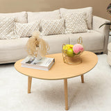 FIRMINANA Small Oval Coffee Table Mid Century Modern for Living Room Center Minimalist Display Coffe Table,Nature Wood,18.9" D x 33.47" W 15.75" H FIRMINANA