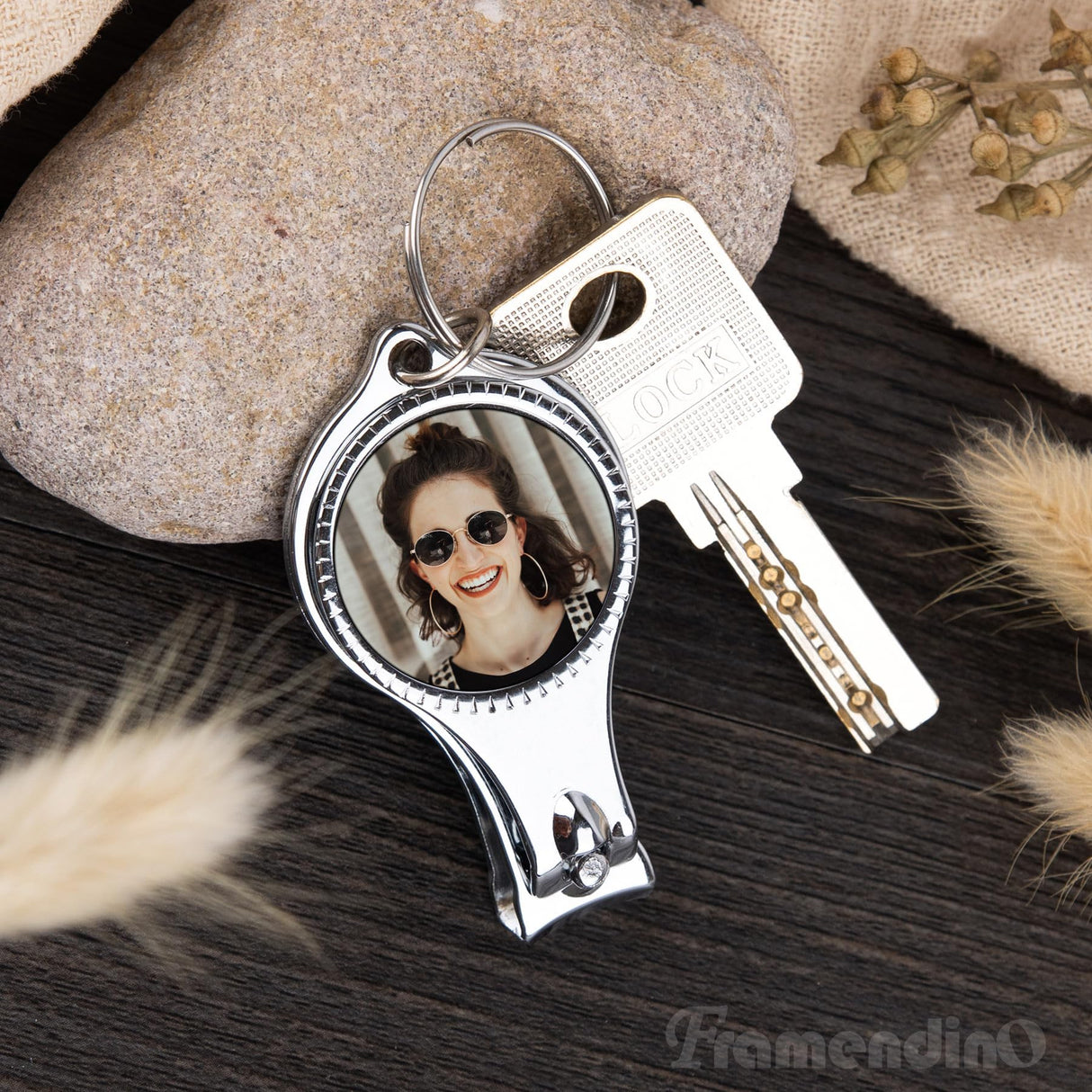 Framendino, 6 Pack Sublimation Blanks Keychains Nail Clipper Metal Bottle Opener Heat Transfer Keychain Fingernail Clipper for Birthday Graduation Gifts Framendino