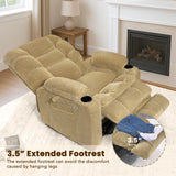 EONIX Wide Power Lift Recliner Chair for Elderly, 400lbs Heavy Duty Oversized Lift Chair with Heat and Massage, Lay Flat Power Lift Recliner with Cup Holders and Charging Ports, Beige EONIX