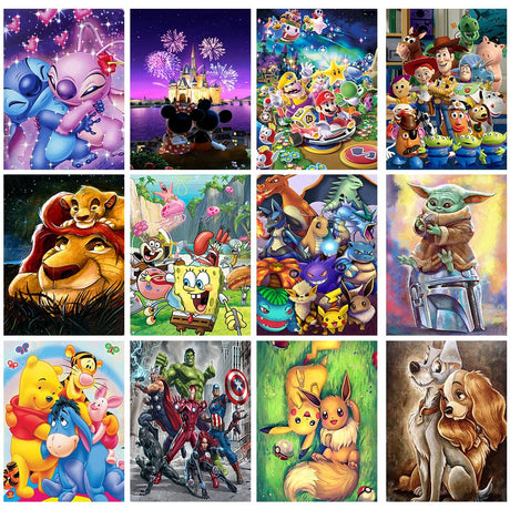 BOSWELL 5D Diamond Painting Kits for Adults - Set of 12 DIY Diamond Art Kits - Stunning Gem Paintings for Home Wall Decor & Gifts - Easy to Use & Relaxing Craft Activity BOSWELL