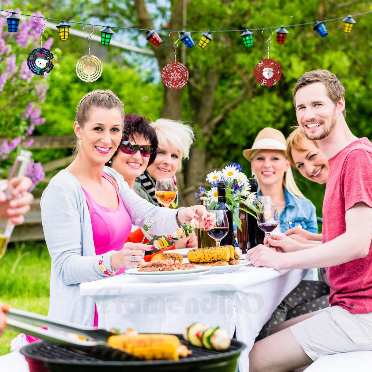 Framendino, 10 Pack 3 Inch Sublimation Wind Spinner Blanks 3D Aluminum Hanging Wind Spinners Ornaments for Indoor Outdoor Gardens Decoration Round Framendino