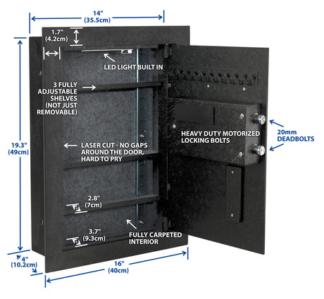 Viking Security Safe VS-52BLX Heavy Duty Hidden in Wall Safe Biometric Safe Fingerprint Safe Viking Security Safe