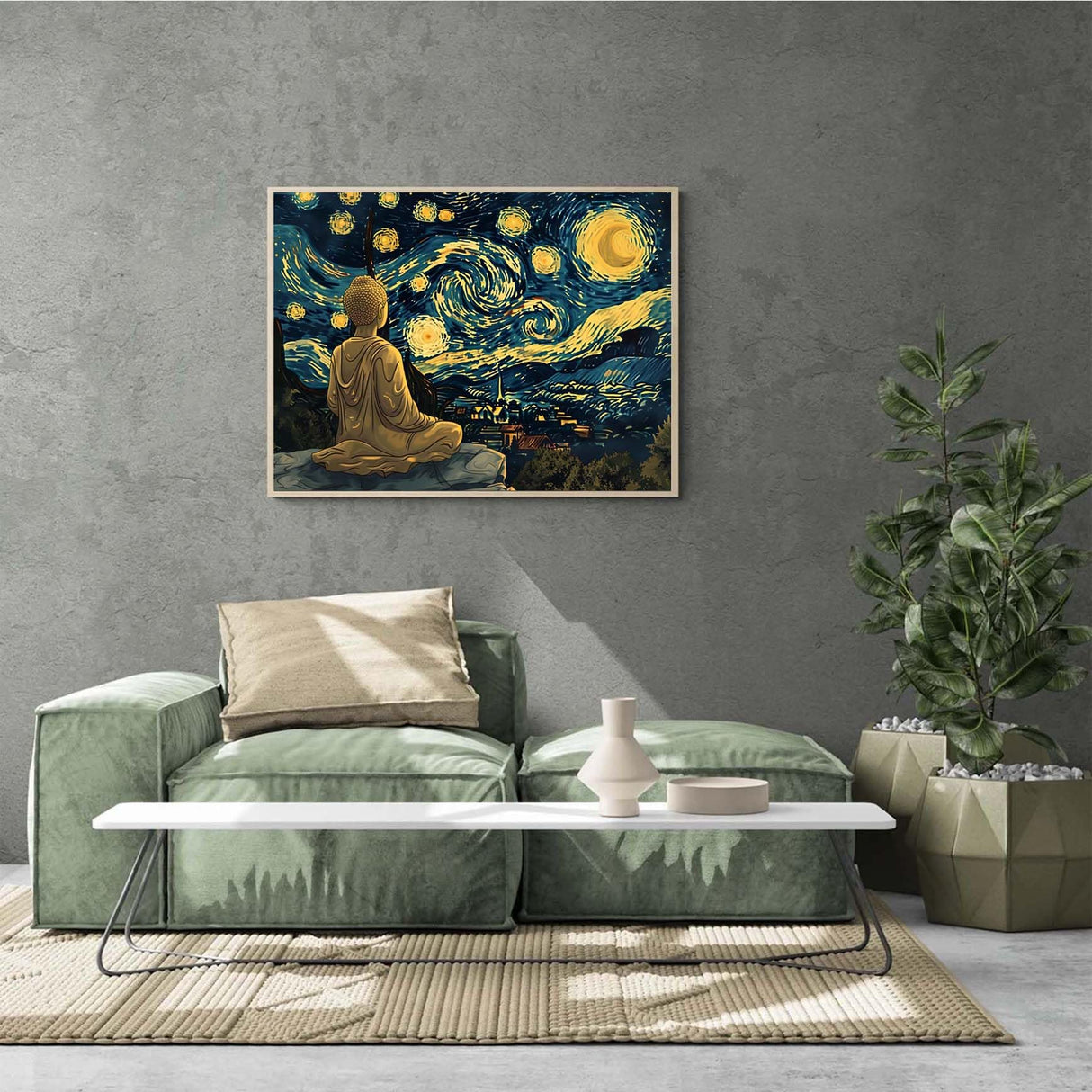 Ginfonr DIY 5D Diamond Art Kits for Adults, Buddha Diamond Painting for Adults, Diamond Art Starry Sky Full Drill, Diamond Art Kits Embroidery Rhinestone Craft for Home Wall Decor 12 * 16 Inch Ginfonr