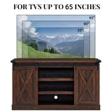 EDYO LIVING Farmhouse TV Stand for 65 Inch TV, Wood TV Stand with Sliding Barn Door, Entertainment Center with Storage Cabinet, Rustic Media Console for Living Room Bedroom, Espresso EDYO LIVING