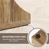 Condemo Modern Farmhouse End Table with Storage, 3-Tier Narrow Country Side Tables for Small Spaces, Nightstand for Bedroom & Living Room, Wooden Bedside Table, Easy Assembly, Light Brown Condemo