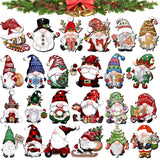 BJHSH 24Pcs Christmas Gnome Ornaments Unduplicates Wooden Hanging Ornaments,Gnome Wood Ornaments for Christmas Tree,Christmas Party Decorating Supplies Christmas Decoration BJHSH