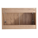 72" Bathroom Vanity with Sink, 72 Inch Floating Vanity, Double Sink Wall Mounted Vanity Combo, Modern Brown Bathroom Vanity Set with 4 Doors and White Basin Sink Mocoastn