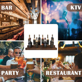 tongmo 2 pack Liquor Bottle Stand - 2 Tier Liquor Bar Bottle Display Shelf, Holds 16Bottles, Real Wood, Easy to Clean, No Installation Required - 15.8 Inch each (Dark Walnut) tongmo