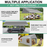 COBIZI Carport 12'x20' Heavy Duty Portable Garage, Upgraded Car Canopy with Built-in Sandbags, UV Resistant Waterproof All-Season Tarp, Car Tent for Truck, Boat, SUV, Gray COBIZI
