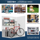 CDCASA 6x4 FT Outdoor Storage Shed, Waterproof Resin Shed with Floor & Lockable Door & Window & Vents, Plastic Tool Shed for Outside, Patio, Poolside, Dove Grey CDCASA