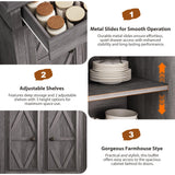Farmhouse Buffet Cabinet with Storage, Sideboard Cabinet, Buffet Cabinet, Sideboard Buffet Cabinet with Storage, Large Wood Accent Storage Cabinet with Doors and Shelves for Entryway Living Room Jocoevol