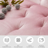 TYBOATLE 62" W Loveseat Sofa w/ 2 USB Charger Ports and 2 Cupholders, Mid-Century Modern Tufted Linen Fabric Small Love Seat Couches for Compact Living Room, Bedroom, Apartment, Dorm (Pink) TYBOATLE