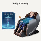 Real Relax Favor-06 Brown and Black Full Body Zero Gravity SL-Track Shiatsu Massage Chair Recliner with Heat, Bluetooth Foot Roller, 3D Massage, Airbag Massage, App & Remote Control Real Relax
