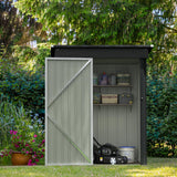 GUNJI 5 x 3 FT Shed Outdoor Storage Shed Metal Garden Shed with Lockable Door Outside Waterproof Tool Shed for Backyard, Patio, Lawn (White) GUNJI