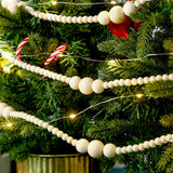 Ceenna 2 Pcs 18 ft Christmas Wood Bead Garland without Tassels 9ft Wooden Beads Garland Rustic Farmhouse Beads Boho Beaded Garland Decor Wooden Bead Garland Decor for Home Boho Decor (Wood) Ceenna