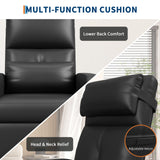 GarveeHome Power Recliner Chair with Massage and Heat, Adjustable Electric Recliner Ergonomic Overstuffed PU Leather Single Sofa, 2 Side Pockets and USB Port, Home Theater Seating for Living Room GarveeHome
