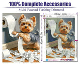 Canrichshop Little Puppy 5D Diamond Painting for Adults,Diamond Art Kits for Beginners,Cute Dog Round Full Drill Diamond Dot for Home Wall Decor 12X16 inch Canrichshop