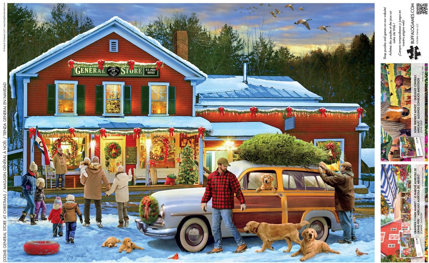 Buffalo Games - Greg Giordano - General Store at Christmas - 500 Piece Jigsaw Puzzle for Adults -Challenging Puzzle Perfect for Game Nights - Finished Size is 21.25 x 15.00