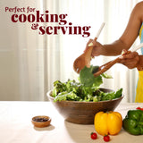 Folkulture Wooden Spoons for Cooking, Set of 5 Wooden Utensils for Cooking, Nonstick Wooden Cooking Utensils, Wooden Cooking Utensils, 12" Kitchen Utensil Sets with Wooden Spoon Sets & Spatula - White Folkulture