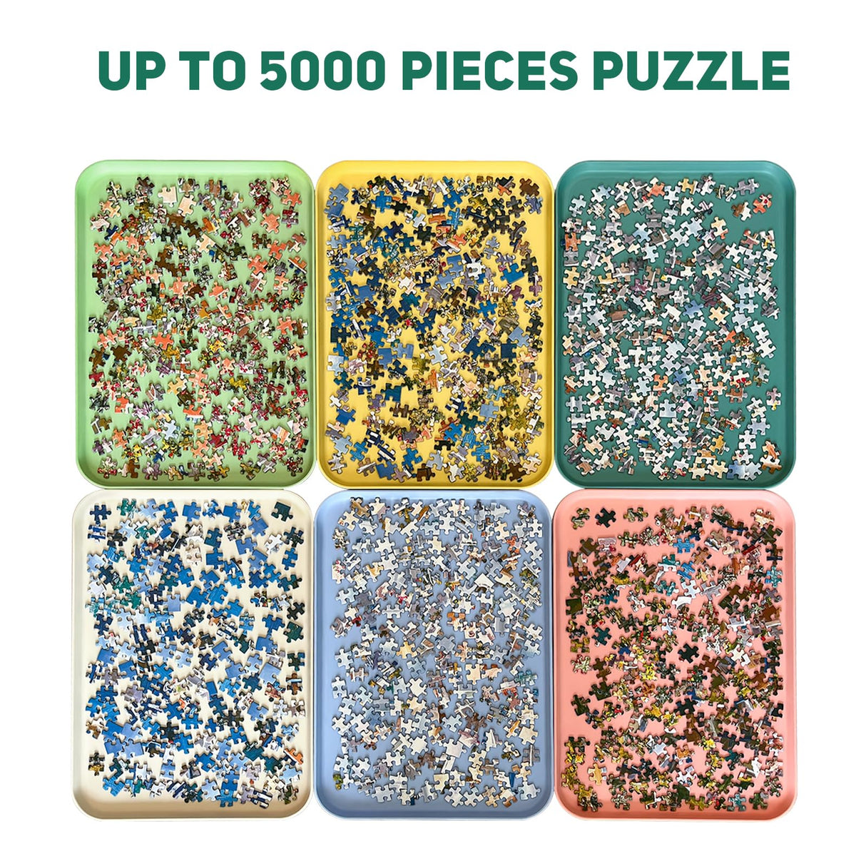 Nariolar 16.9" x 12" Extra-Large Puzzle Sorting Trays Stackable, 6 Pack Puzzle Sorter for Sorting 2000/3000/5000 Puzzle Pieces Nariolar