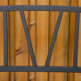 Outsunny 50" Outdoor Bench, Metal Garden Bench with V-Shaped Pattern Backrest, Porch Bench with Slatted Seat for Park, Yard, Lawn, Black Outsunny