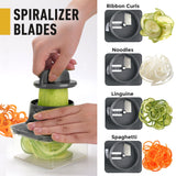 Mueller Pro-Series All-in-One, 12 Blade Mandoline Slicer for Kitchen, Food Chopper, Vegetable Slicer and Spiralizer, Cutter, Dicer, Grater, Kitchen Gadgets Sets with Container, White Sand/Gray Mueller