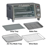 BLACK+DECKER 4-Slice Crisp 'N Bake Air Fry Toaster Oven,TO1787SS-RFP, 4-Slice, 5 Cooking Functions, 30 Minute Timer, Stainless Steel BLACK+DECKER