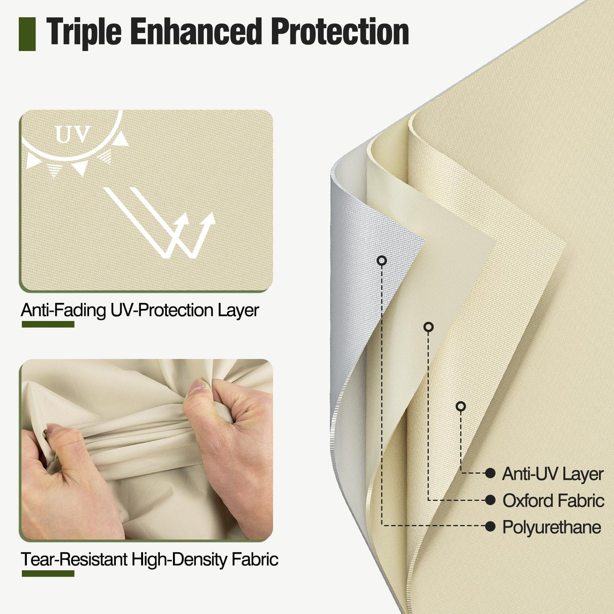 MR. COVER Outdoor Couch Cover Waterproof, Patio Furniture Covers for 2-Seater Couch, Fits up to 60"W x 35"D x 35"H, Moisture-proof & UV-protection, Brown & Khaki MR. COVER