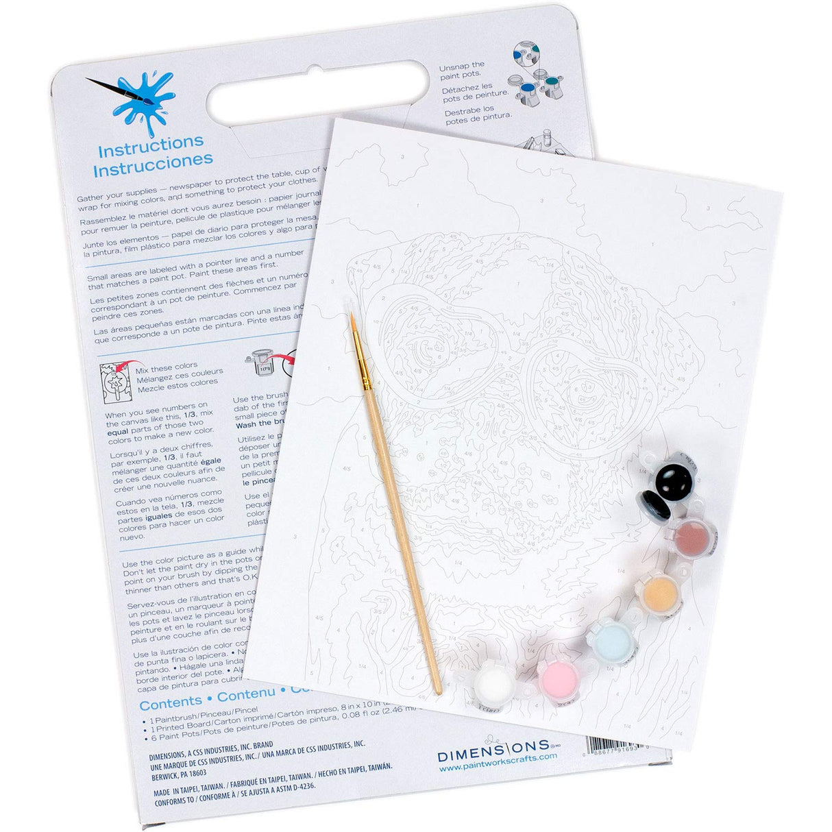 Dimensions , Dog Love, Paintworks Paint By Numbers Kit for Kids and Adults, 8'' x 10' Dimensions