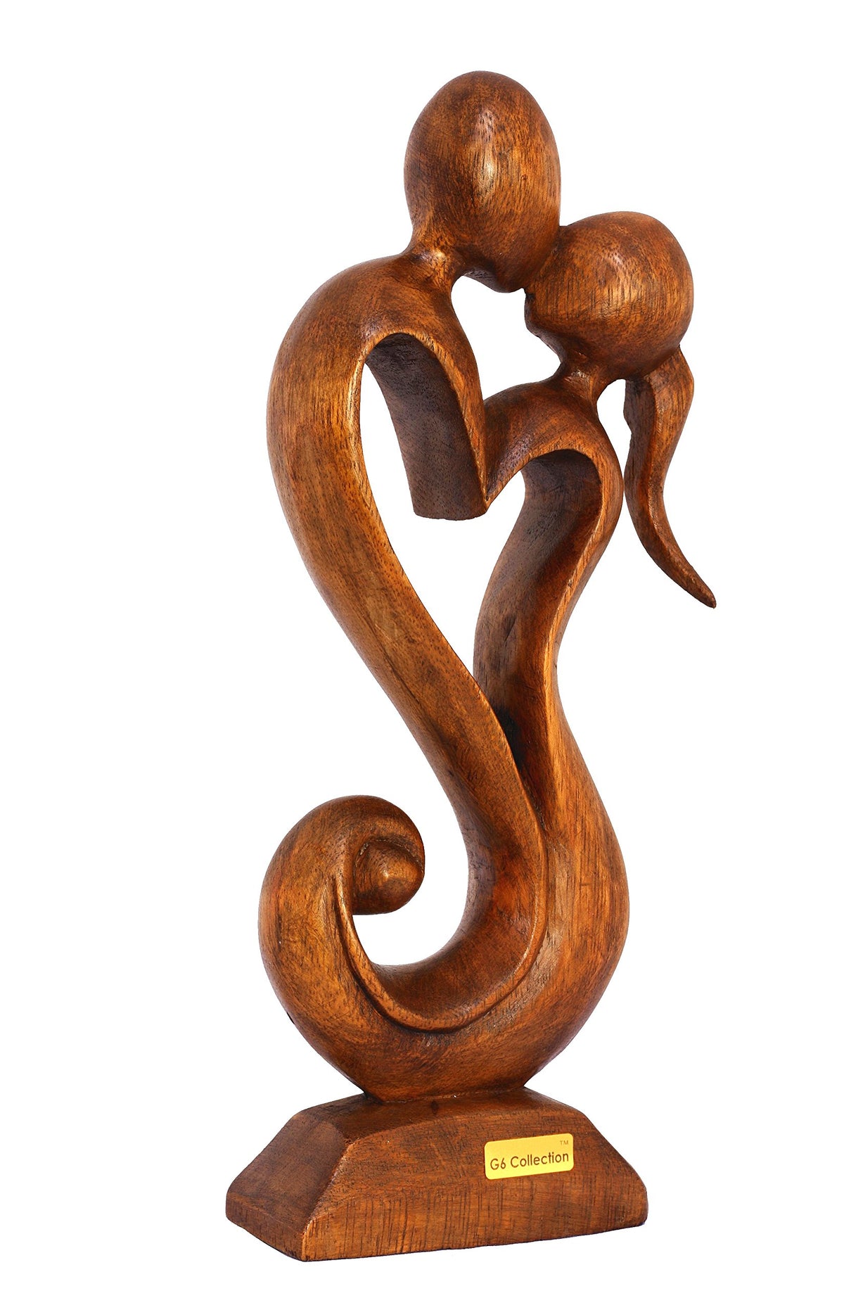 G6 Collection 12" Wooden Handmade Abstract Sculpture Statue Handcrafted - Eternal Love - Gift Art Decorative Home Decor Figurine Accent Decoration Artwork Hand Carved G6 Collection