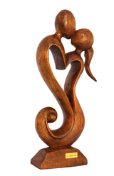 G6 Collection 12" Wooden Handmade Abstract Sculpture Statue Handcrafted - Eternal Love - Gift Art Decorative Home Decor Figurine Accent Decoration Artwork Hand Carved G6 Collection
