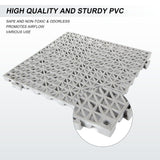 12 Pack 12" x 12" Interlocking Rubber Bathroom Flooring Tiles Non-Slip Splicing Waterproof Mat Modular Interlocking Cushion Mat for Drain, Deck, Pool, Patio, Balcony, Shower, Kitchen, Yard (Gray) FengWu