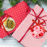 Sublimation Ceramic Ornaments 2.75 Inch Round White Ceramic Christmas Ornaments DIY Blank Hanging Ornaments Ceramic Personalized Tree Ornaments with Red Satin Ribbon (10 Pieces) Patelai