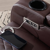 SAMERY Power Recliner Chair with Adjustable Headrest for Living Room Faux Leather Electric Recliner Chair Home Theater Seating Seats with Lighting/USB Port/Storage Arms/Reversible Armrests/Cup Holder SAMERY