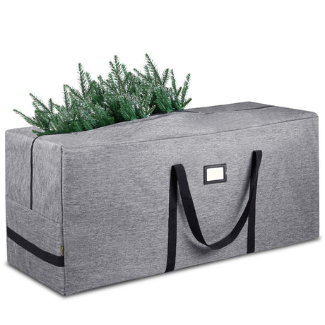 BALEINE 7.5 ft Christmas Tree Storage Bag, Heavy Duty 900D Oxford Fabric with Reinforced Handles and Dual Zippers Wide Opening, Extra Large Storage Container for Trees and Decorations (Grey) BALEINE
