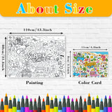 43.3x31.5" Summer Coloring Poster with Picture, Giant Summer Time Painting Poster, Large Coloring Tablecloth for Classroom Home Birthday Party Supplies Favor Nicime