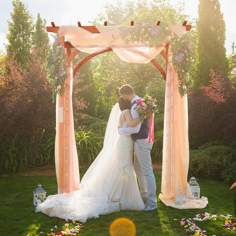 Giantex 85inch Wooden Garden Arch Wedding Arch for Ceremony, Garden Arbor Trellis for Climbing Plants Vines, Easy Assembly, Outdoor Flower Arches Wedding Arbor for Bridal Party Giantex