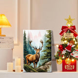 JOOZ Paint by Numbers Kit for Adults with Frame Deer Paint by Number with Easel Forest Adult Paint by Number Kits Framed DIY Mountain Landscape Oil Painting Kits for Gift Home Wall Decor 8x12 Inch JOOZ