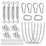 TooTaci Sun Shade Sail Hardware Kit Rectangle,304 Stainless Steel Hanging Chains 1M× 4pcs, 54pcs 6 inch Shade Sail Hardware Kit with Chains for Sun Sail Installation,Outdoor,Pergola,Patio Canopys TooTaci
