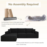 108”Modular Sectional Sofa, 4 Seat Cloud Sectional Couch for living Room with Deep Seat, Modern L-Shape Couch with Oversized Chaise, Upholstered Couches with Waist Pillows, No Assembly Required(Black) B.Sauraseng