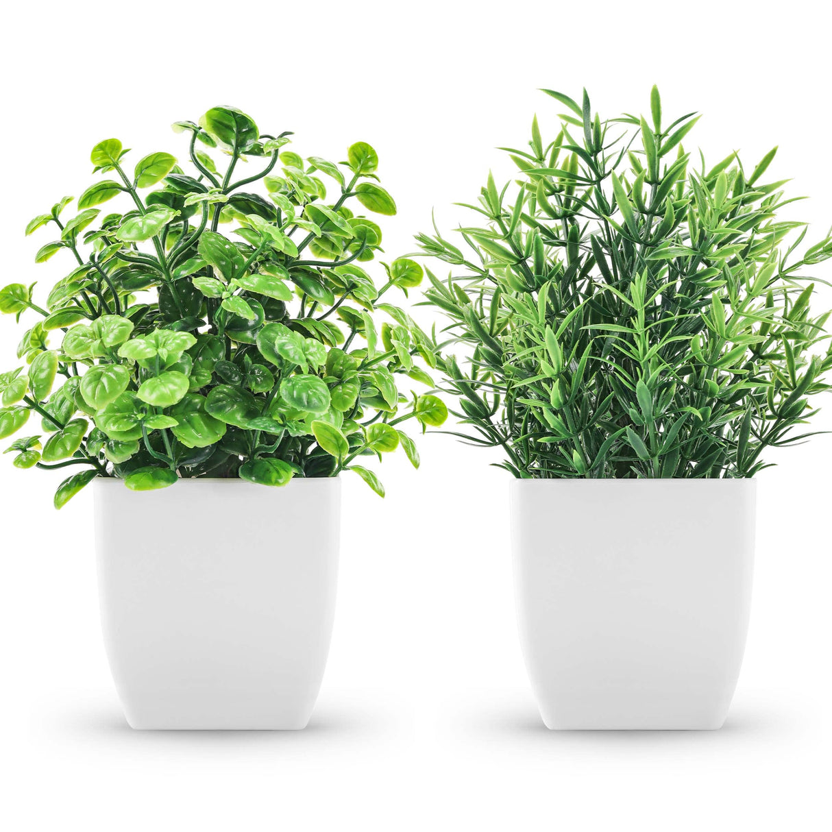 ZJIA 2 Pack Fake Plants Small Artificial Greenery Faux Plants Indoor for Home Farmhouse Bathroom Shelf Decor ZJIA