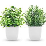ZJIA 2 Pack Fake Plants Small Artificial Greenery Faux Plants Indoor for Home Farmhouse Bathroom Shelf Decor ZJIA