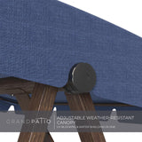 Grand Patio Porch Swing, Outdoor 2-Seat Patio Swing Chair, Adjustable Tilt Canopy, with Removable Cushion, Weather Resistant Powder Coated Painted Woodgrain Frame, Farmhouse Style-Dark Blue Grand patio