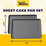 Wilton Easy Layers Sheet Cake Pan, Rectangle Sheet Pan, 2-Piece Baking Sheets Set, Steel Wilton