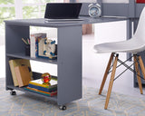 Naomi Home Grey Twin Size Loft Bed with Desk, Bookcase Shelf, Cabinet Ladder, and Safety Guard Rails Naomi Home