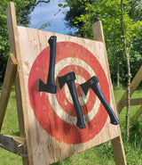 WICING Throwing Axes and Tomahawks, 11.2 - inch Camping Hatchet Carbon Steel & Fiberglass Handle, with Anti-Slip & Shock Reduction for Axe Throwing, Camping, Kindling (3 Pack) WICING