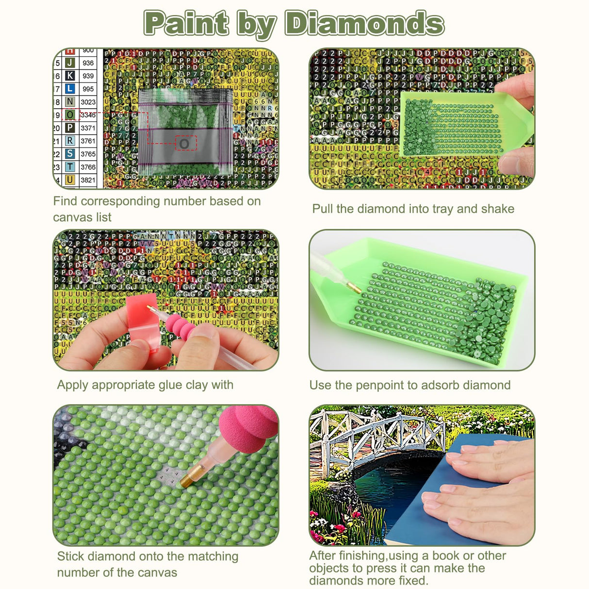 CEOVR Scenery Diamond Painting Kits for Adults, Garden Landscape Diamond Art Dots 5D Full Drill DIY Gem Art, Adult Crafts Kits Arts and Crafts, Wall Decor for Home Office 12x16in CEOVR