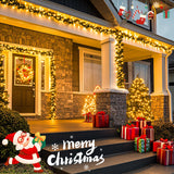 POTIVE Connectable Warm White Christmas Lights Outdoor, 173ft 500 LED Led Christmas String Lights Indoor Plug in, 8 Modes Christmas Tree Lights Green Wire for Outside POTIVE