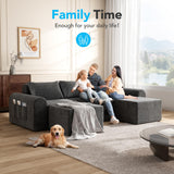 Decofy Cloud Sectional Couch with 2 Ottomans & 3 Pillows, Boneless Couches for Living Room, U Shaped Sectional Sofa Deep Seat Comfy Couch for Small Spaces, No Assembly Required, 72h to Restore Decofy