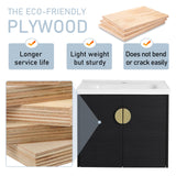 60 Inch Floating Bathroom Vanity, 60" Bathroom Vanity with Sink, Modern Double Sink Bathroom Vanity Combo,Black Wall Mounted Cabinet Set with Open Storage Shelf WoodArtSupply